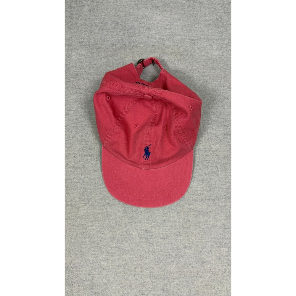 Polo Ralph Lauren Vintage Mens Pink Baseball Hat Navy Pony Logo Adjustable Cap